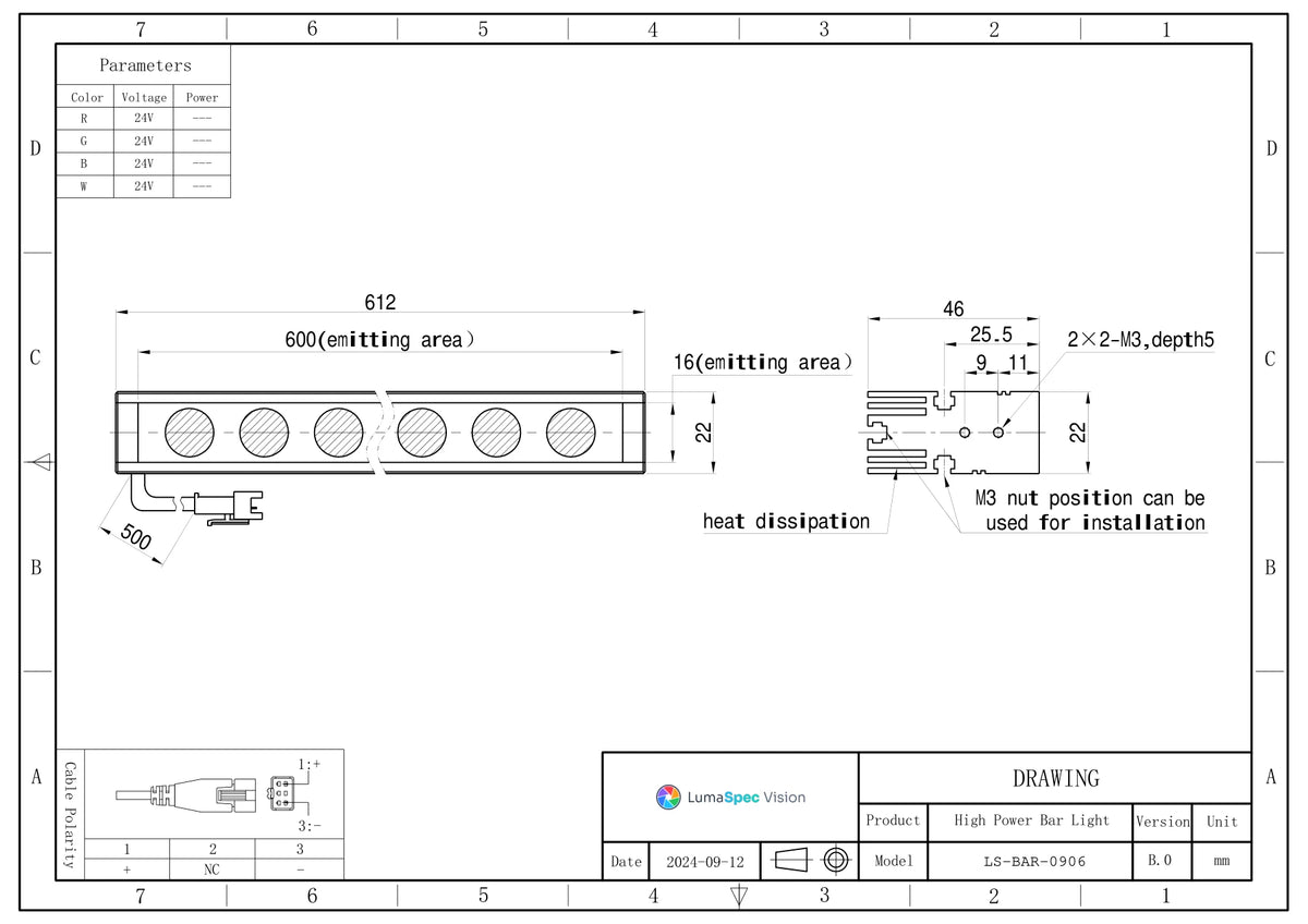 LS-BAR-0906 dimensions (mm)
