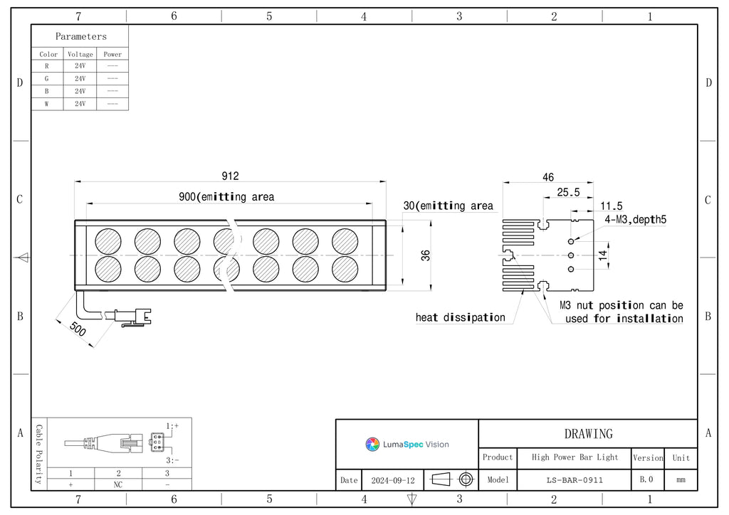 LS-BAR-0911 dimensions (mm)