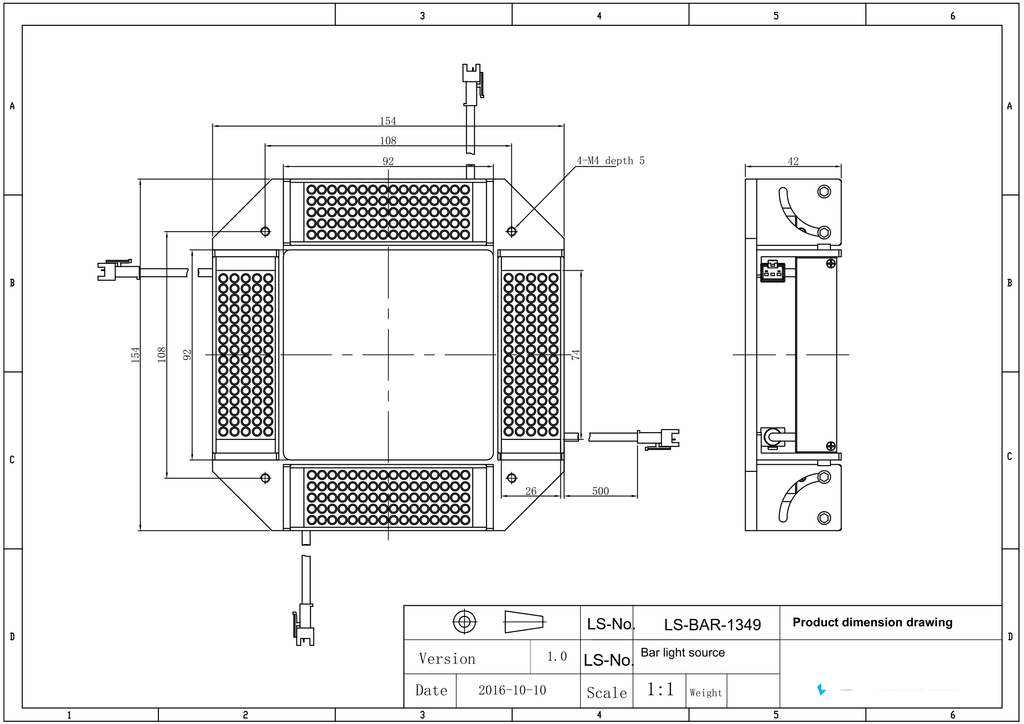 LS-BAR-1349 dimensions (mm)