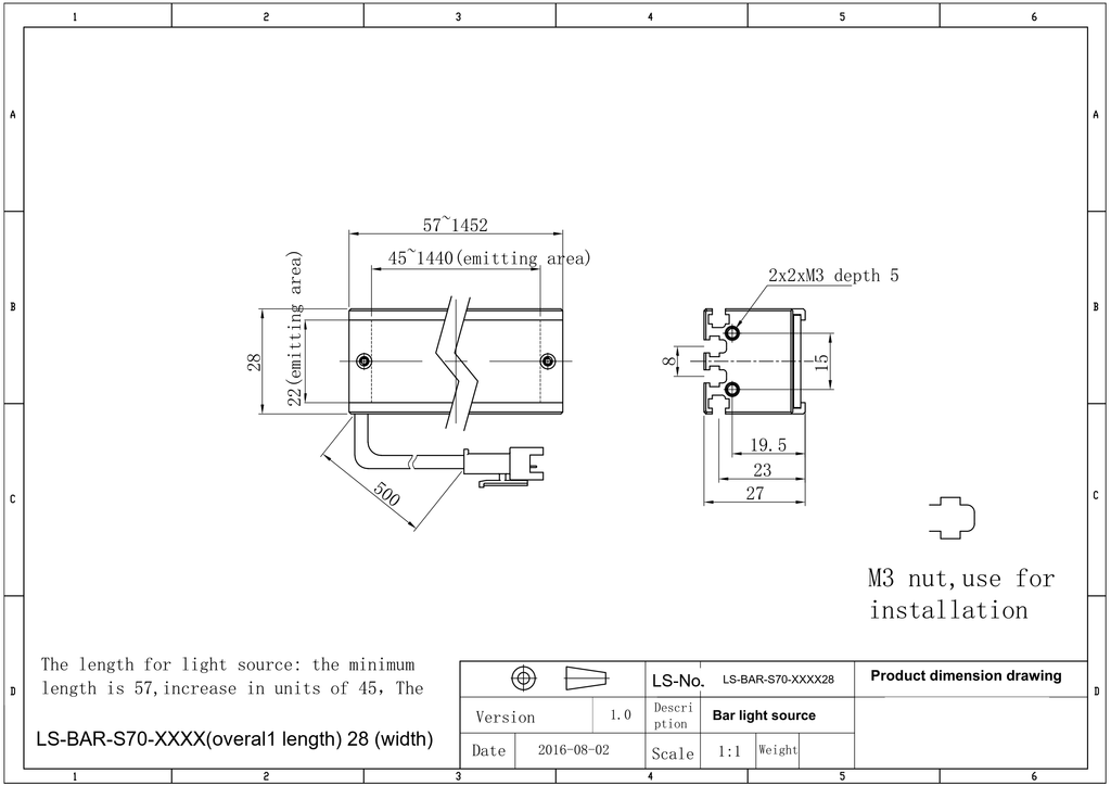 LS-BAR-0517 dimensions (mm)