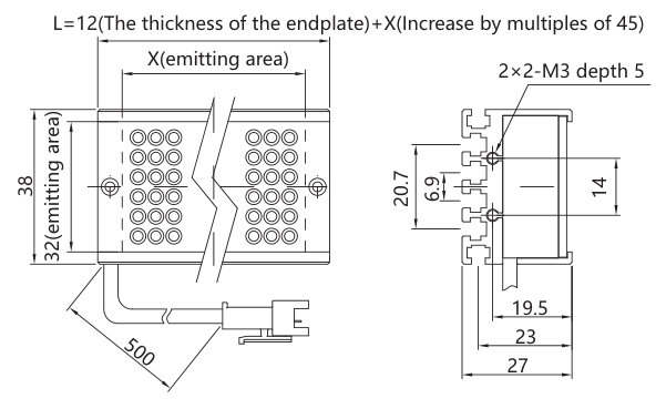 LS-BAR-0524 dimensions (mm)
