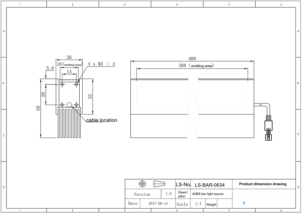LS-BAR-0634 dimensions (mm)