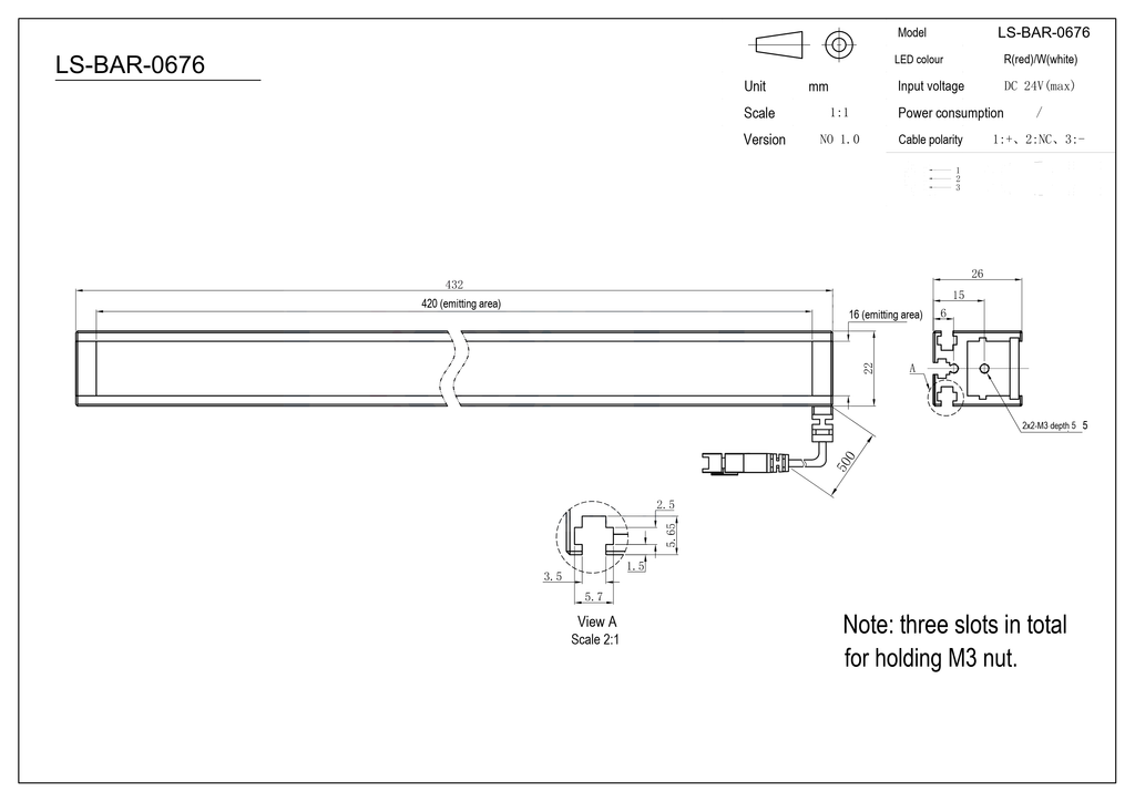 LS-BAR-0676 dimensions (mm)