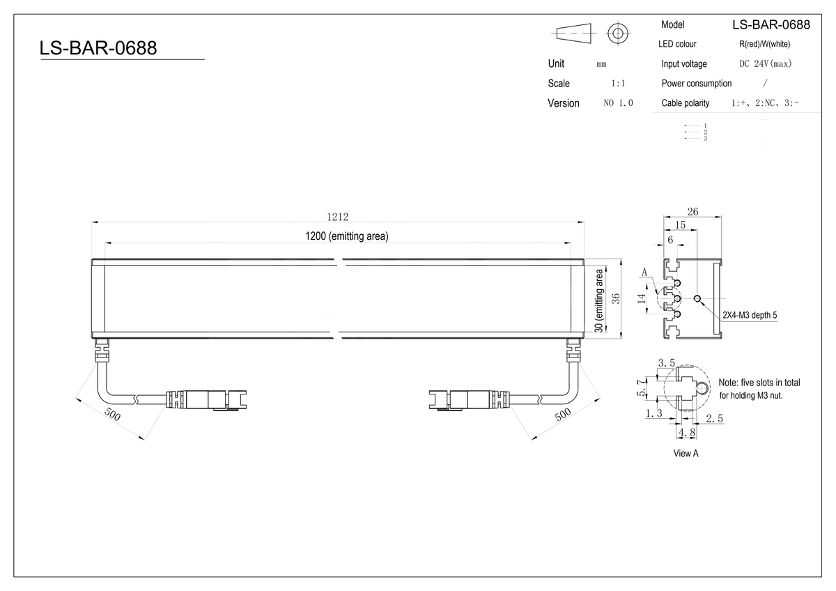 LS-BAR-0688 dimensions (mm)