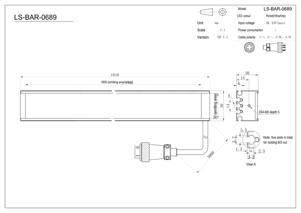 LS-BAR-0689 dimensions (mm)