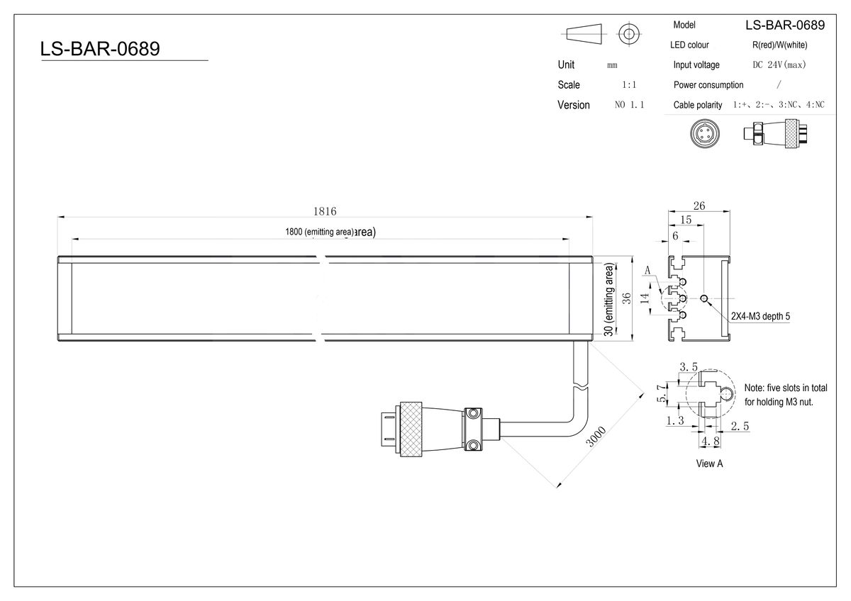 LS-BAR-0689 dimensions (mm)