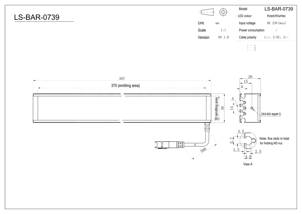 LS-BAR-0739 dimensions (mm)