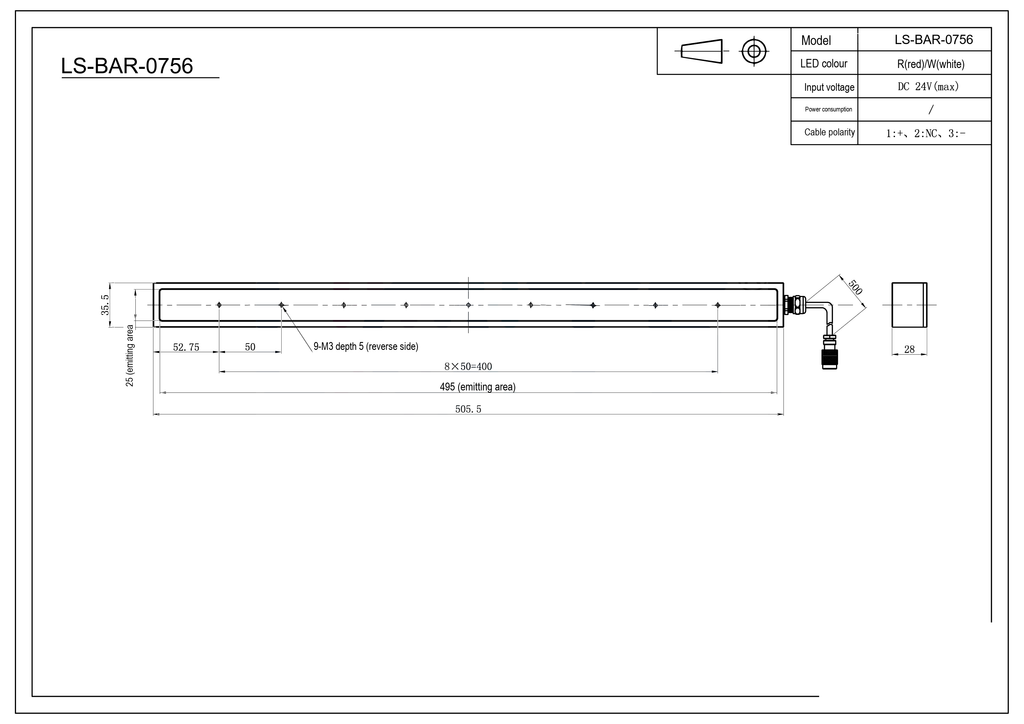 LS-BAR-0756 dimensions (mm)