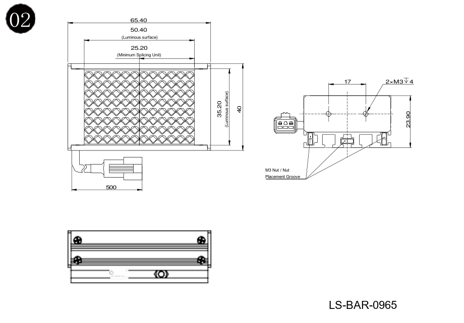 LS-BAR-0965 dimensions (mm)