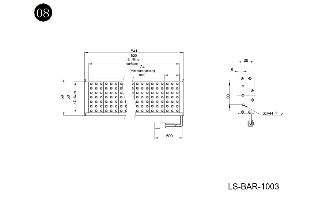 LS-BAR-1003 dimensions (mm)