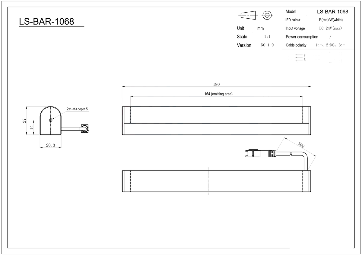 LS-BAR-1068 dimensions (mm)