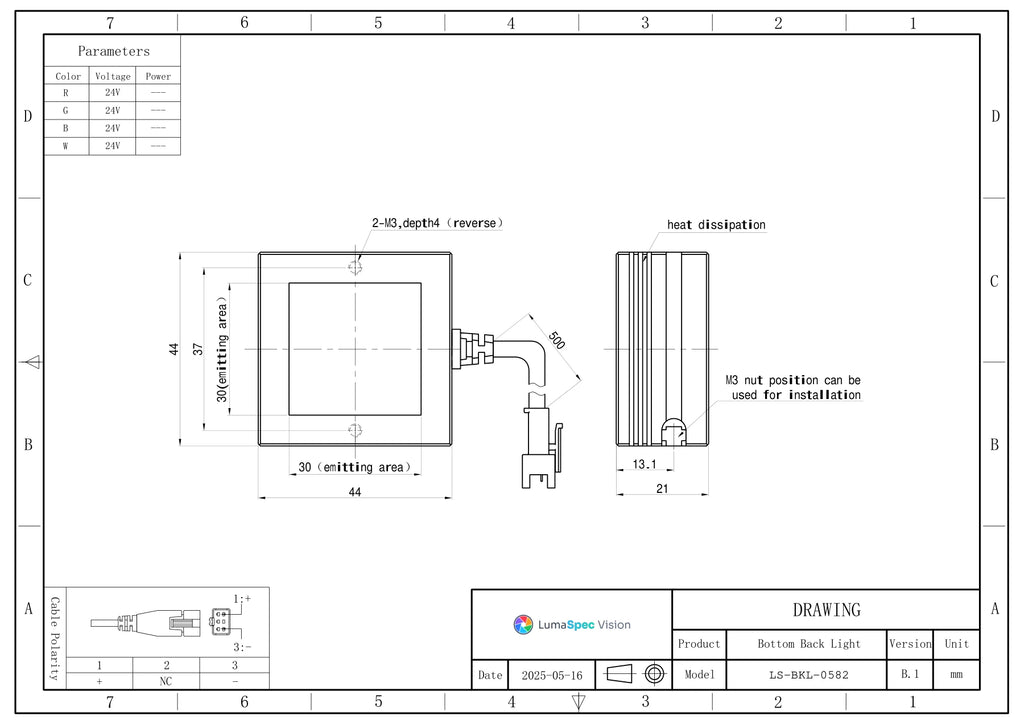 LS-BKL-0582 dimensions (mm)