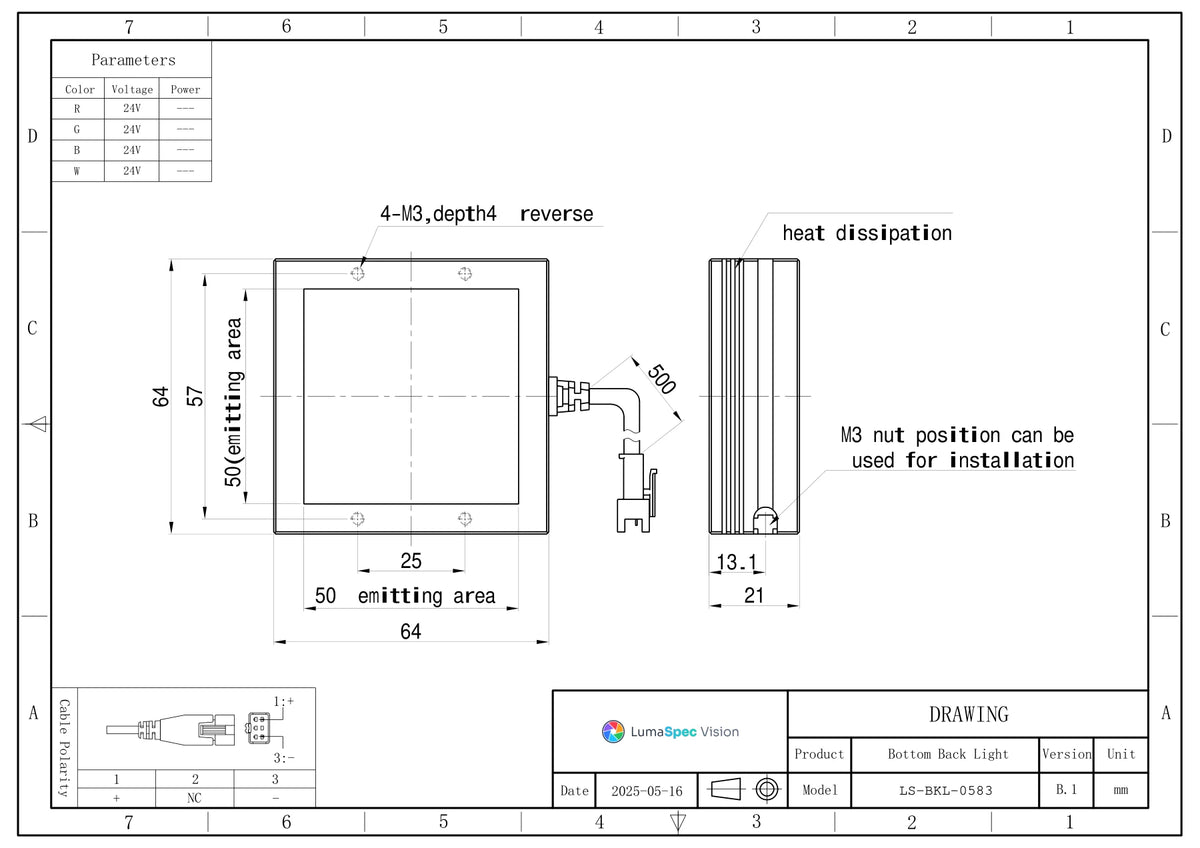 LS-BKL-0583 dimensions (mm)