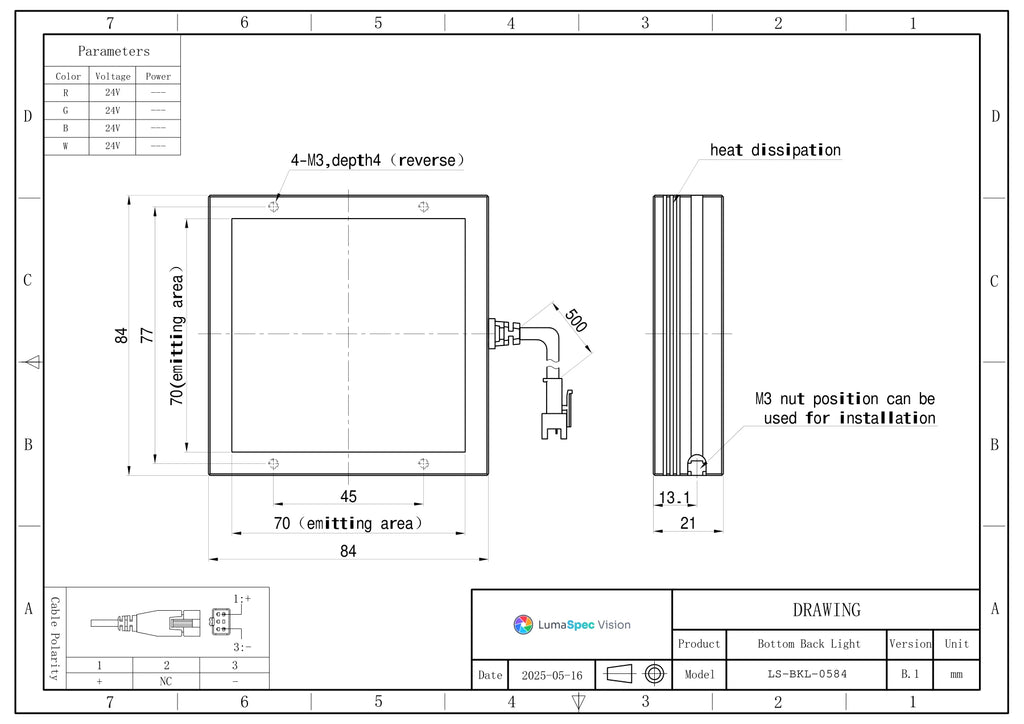 LS-BKL-0584 dimensions (mm)
