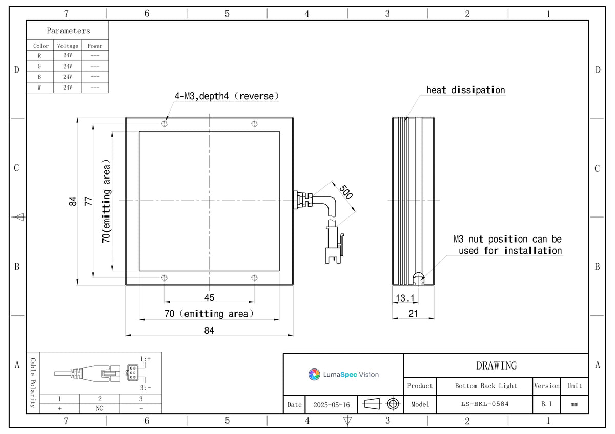 LS-BKL-0584 dimensions (mm)