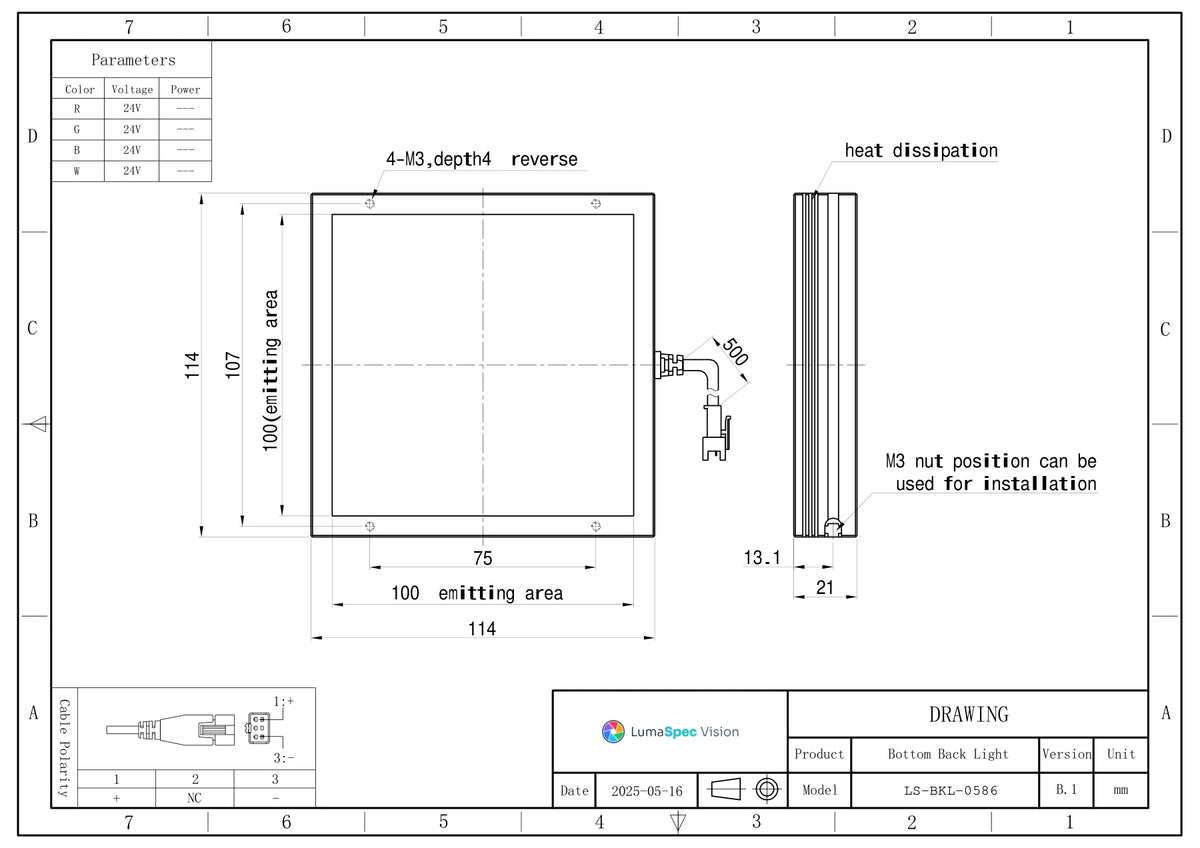 LS-BKL-0586 dimensions (mm)