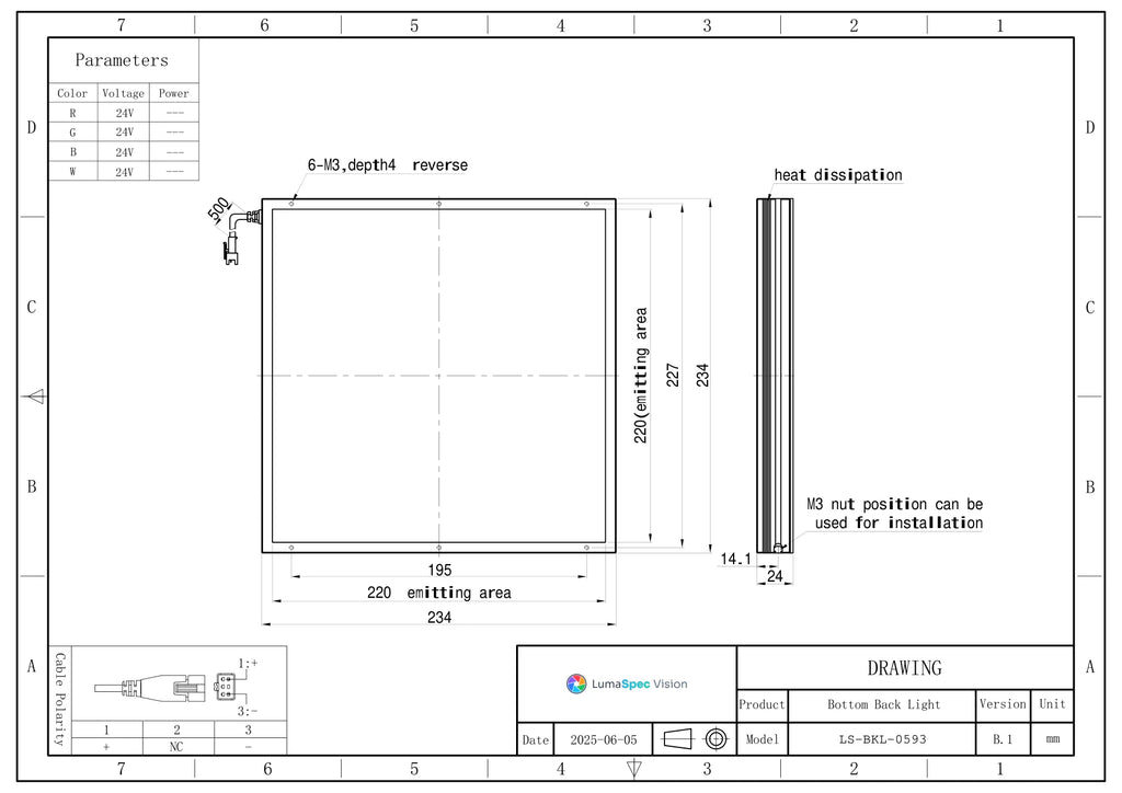 LS-BKL-0593 dimensions (mm)