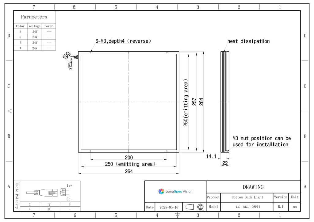 LS-BKL-0594 dimensions (mm)