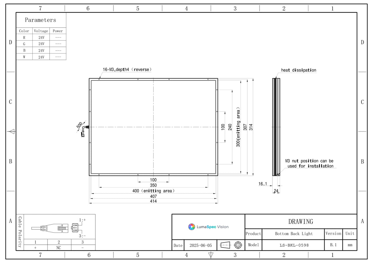 LS-BKL-0598 dimensions (mm)
