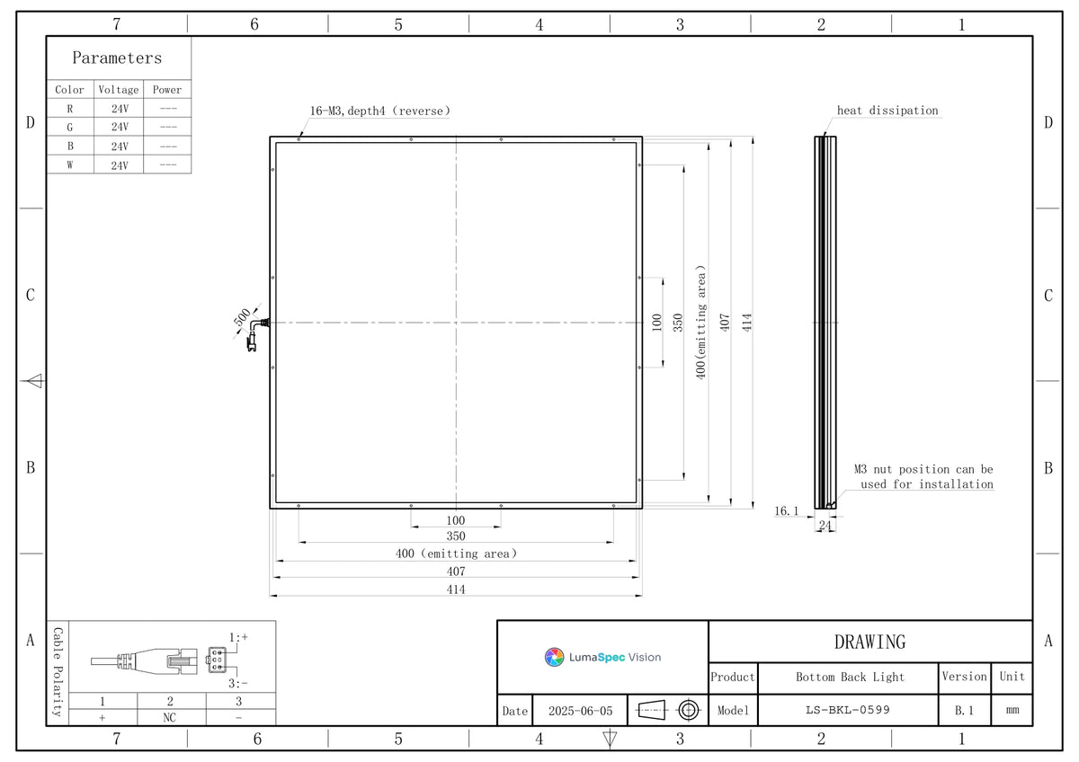 LS-BKL-0599 dimensions (mm)
