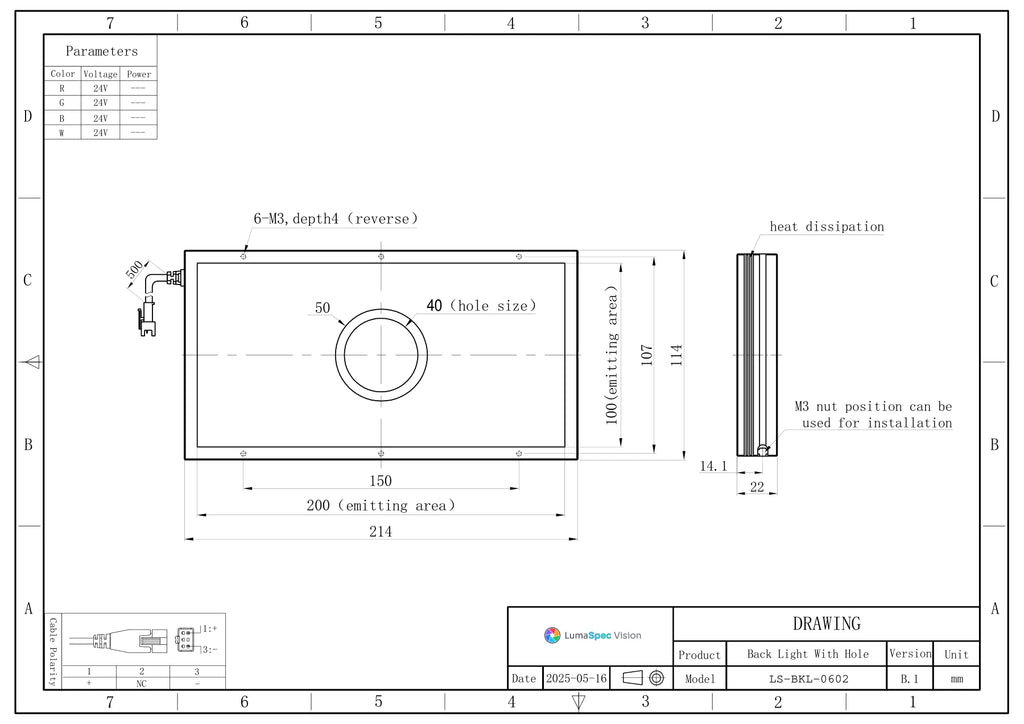 LS-BKL-0602 dimensions (mm)
