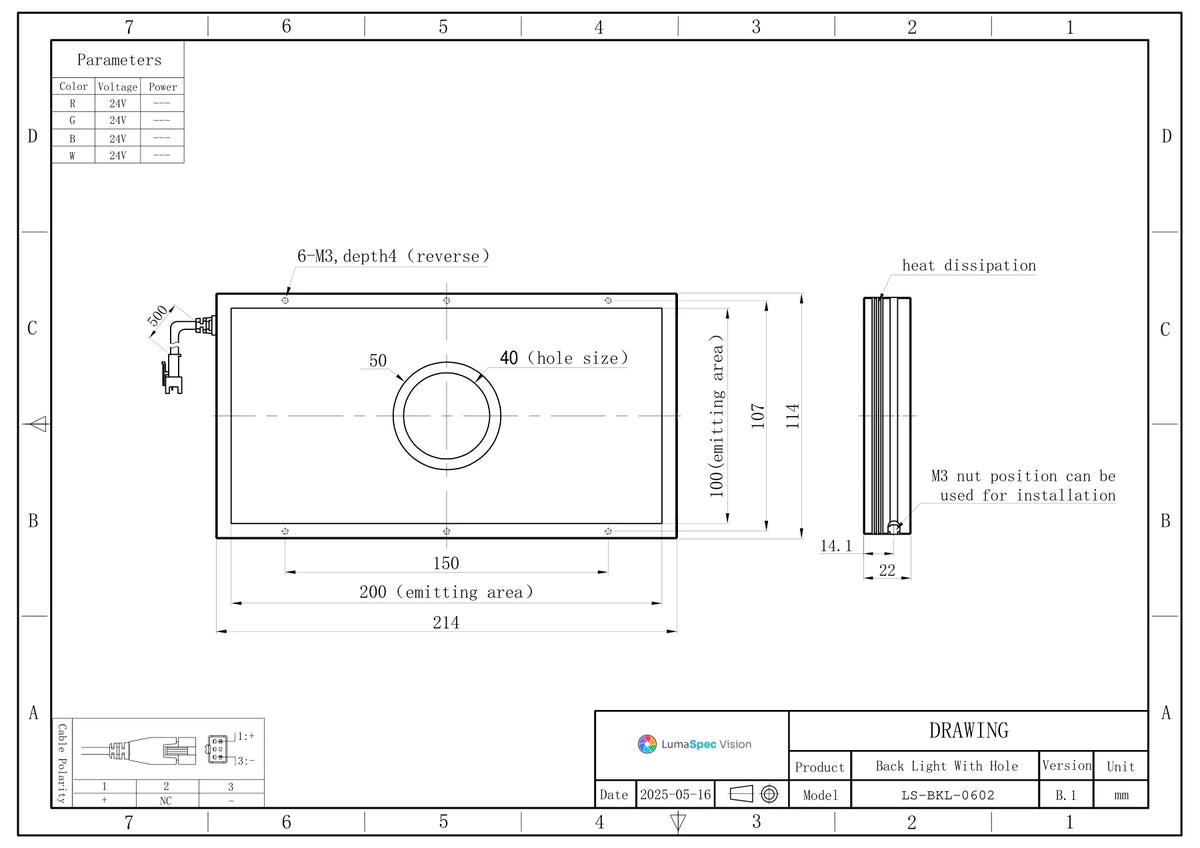 LS-BKL-0602 dimensions (mm)