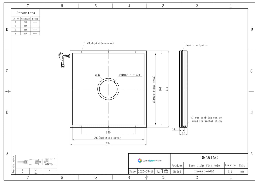 LS-BKL-0603 dimensions (mm)