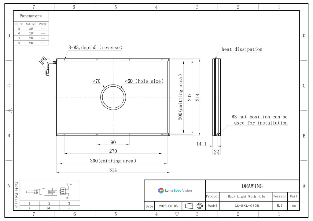 LS-BKL-0605 dimensions (mm)