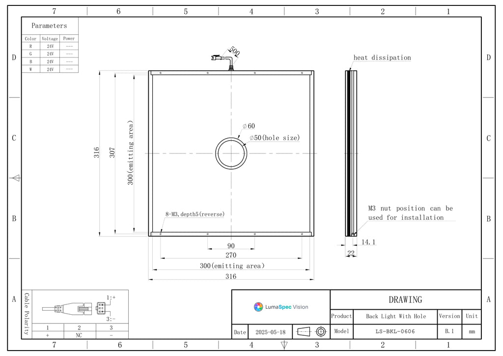 LS-BKL-0606 dimensions (mm)