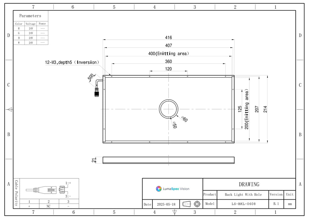 LS-BKL-0608 dimensions (mm)