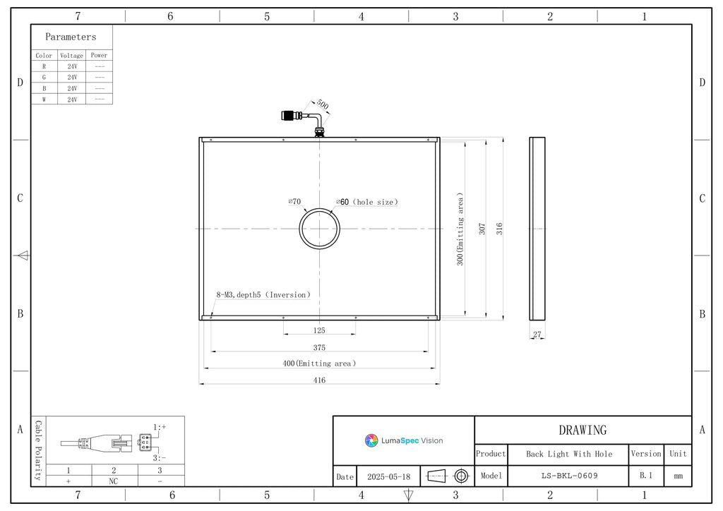 LS-BKL-0609 dimensions (mm)