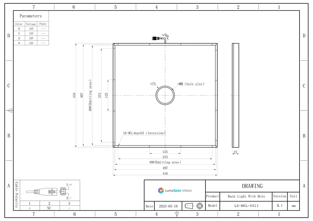 LS-BKL-0611 dimensions (mm)