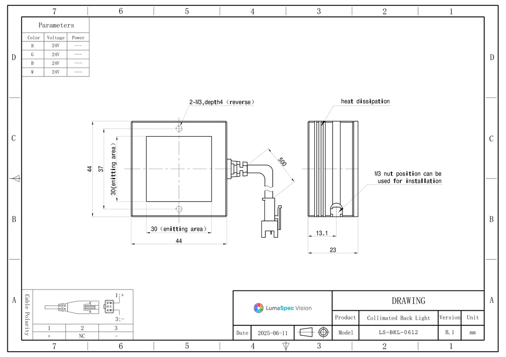 LS-BKL-0612 dimensions (mm)