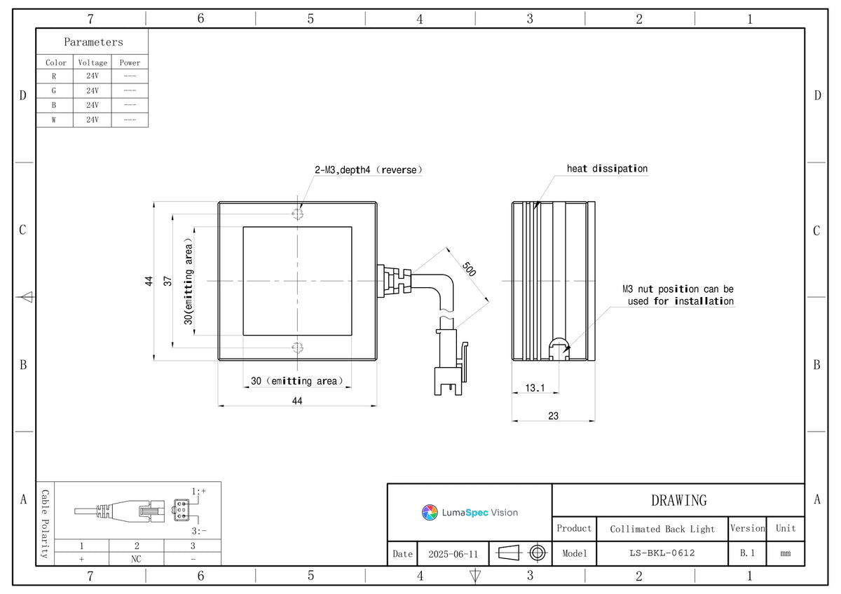 LS-BKL-0612 dimensions (mm)