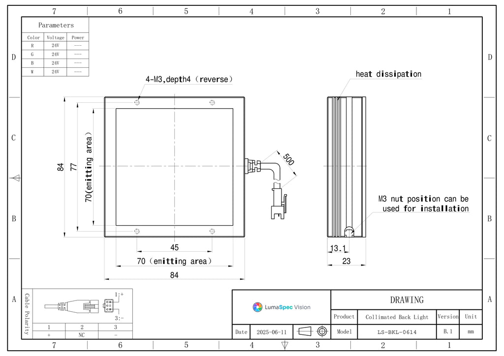 LS-BKL-0614 dimensions (mm)