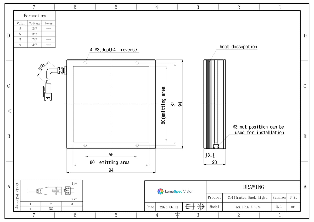 LS-BKL-0615 dimensions (mm)