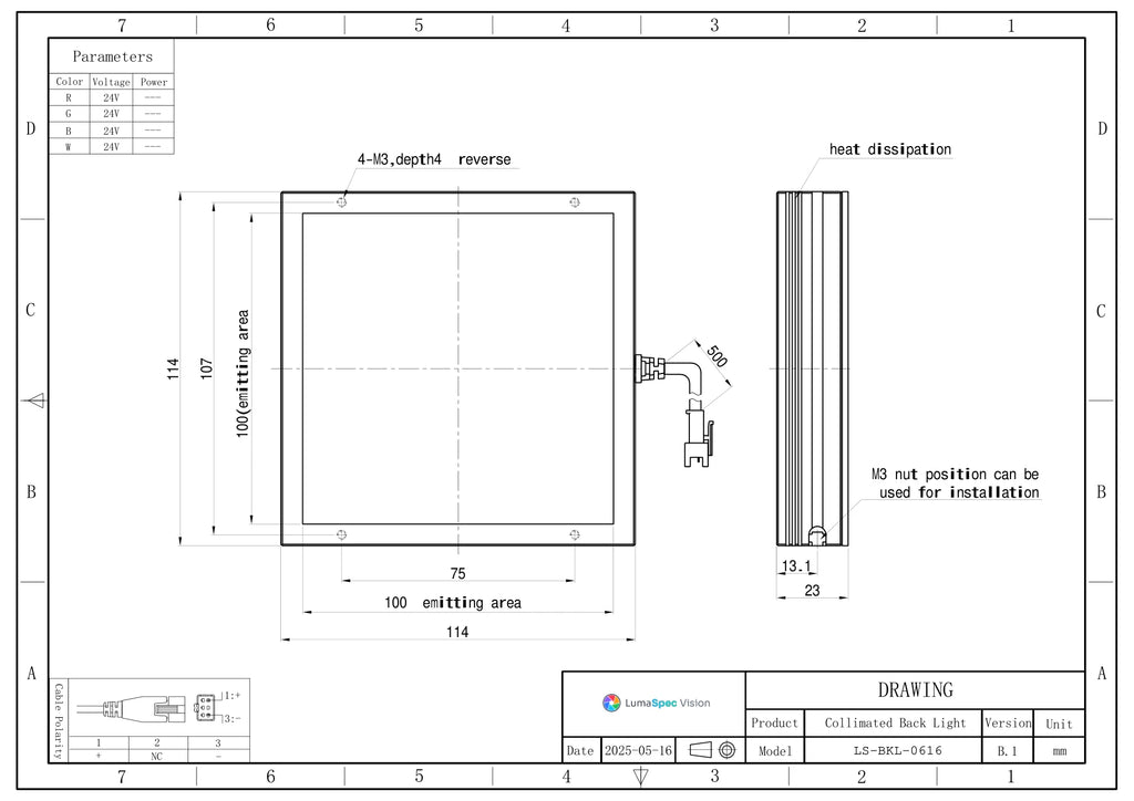 LS-BKL-0616 dimensions (mm)