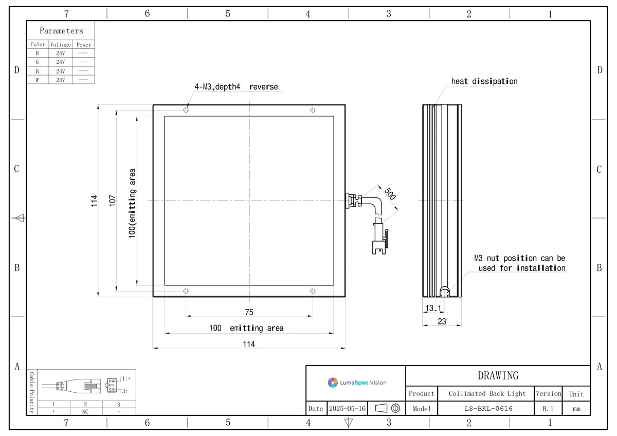LS-BKL-0616 dimensions (mm)