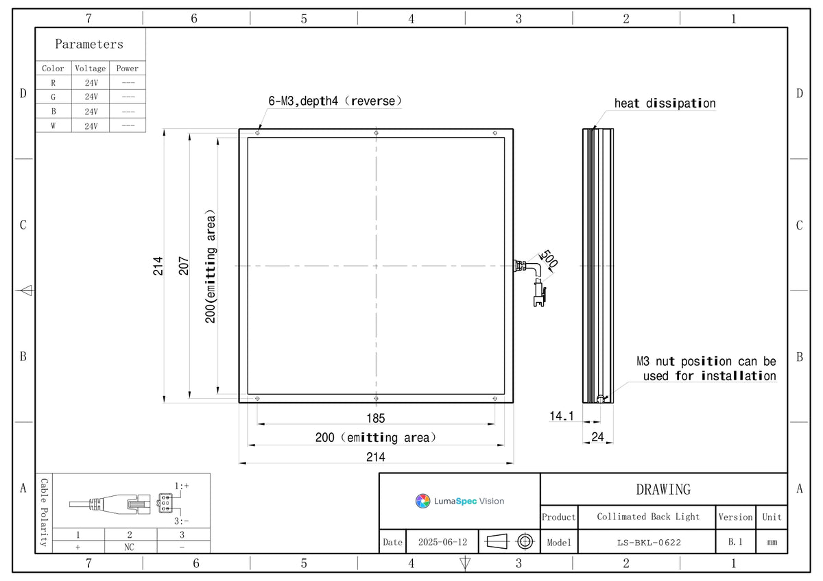 LS-BKL-0622 dimensions (mm)