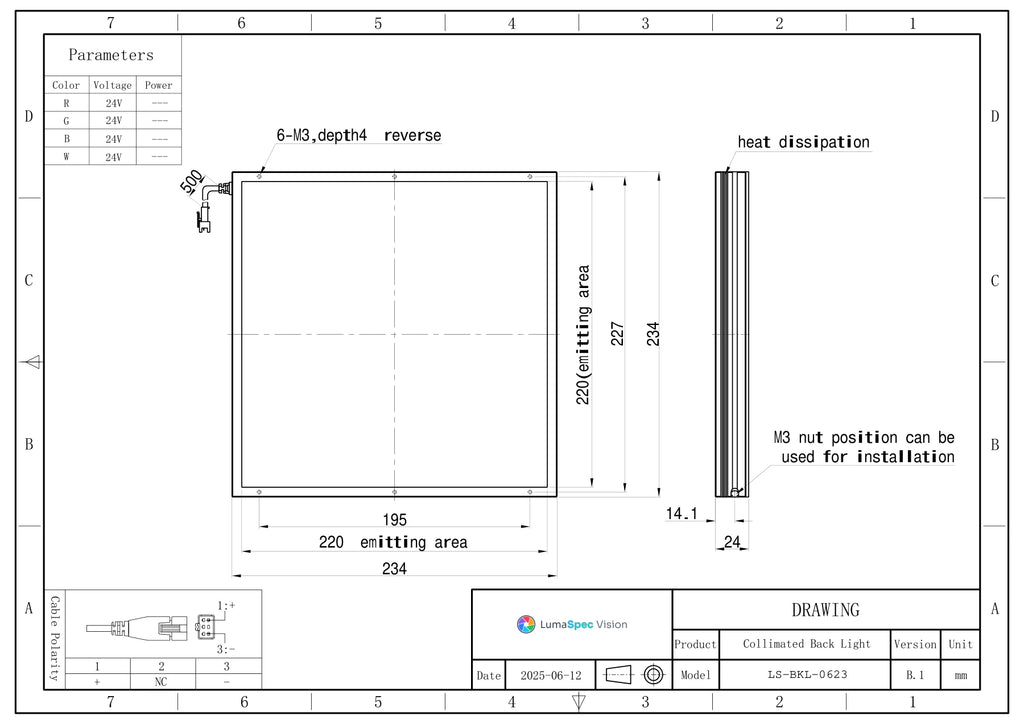 LS-BKL-0623 dimensions (mm)