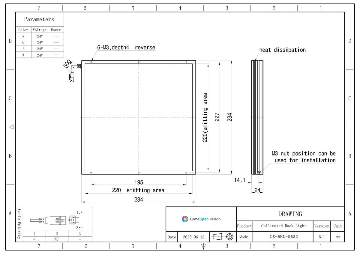 LS-BKL-0623 dimensions (mm)