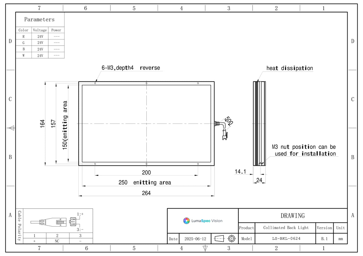 LS-BKL-0624 dimensions (mm)