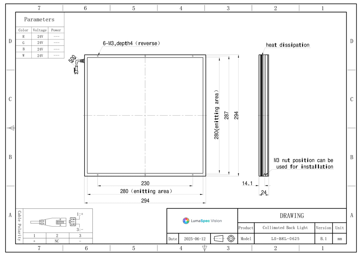 LS-BKL-0625 dimensions (mm)