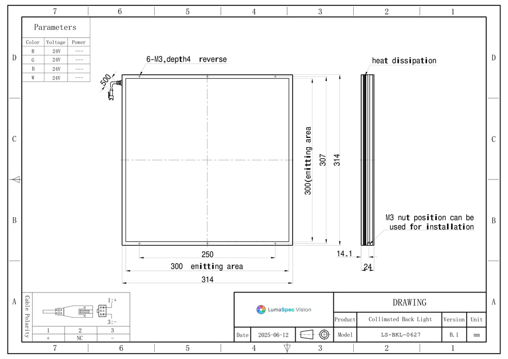LS-BKL-0627 dimensions (mm)