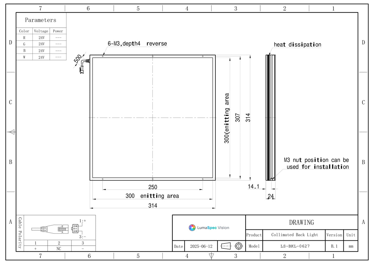 LS-BKL-0627 dimensions (mm)