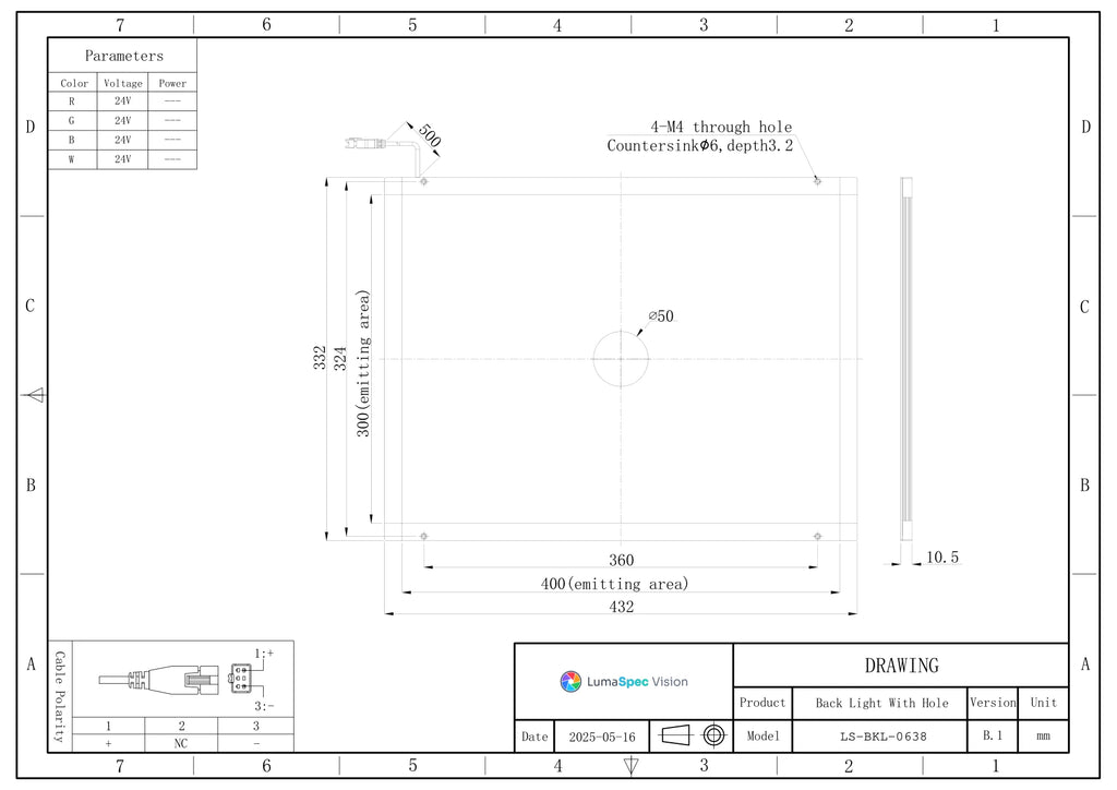 LS-BKL-0638 dimensions (mm)