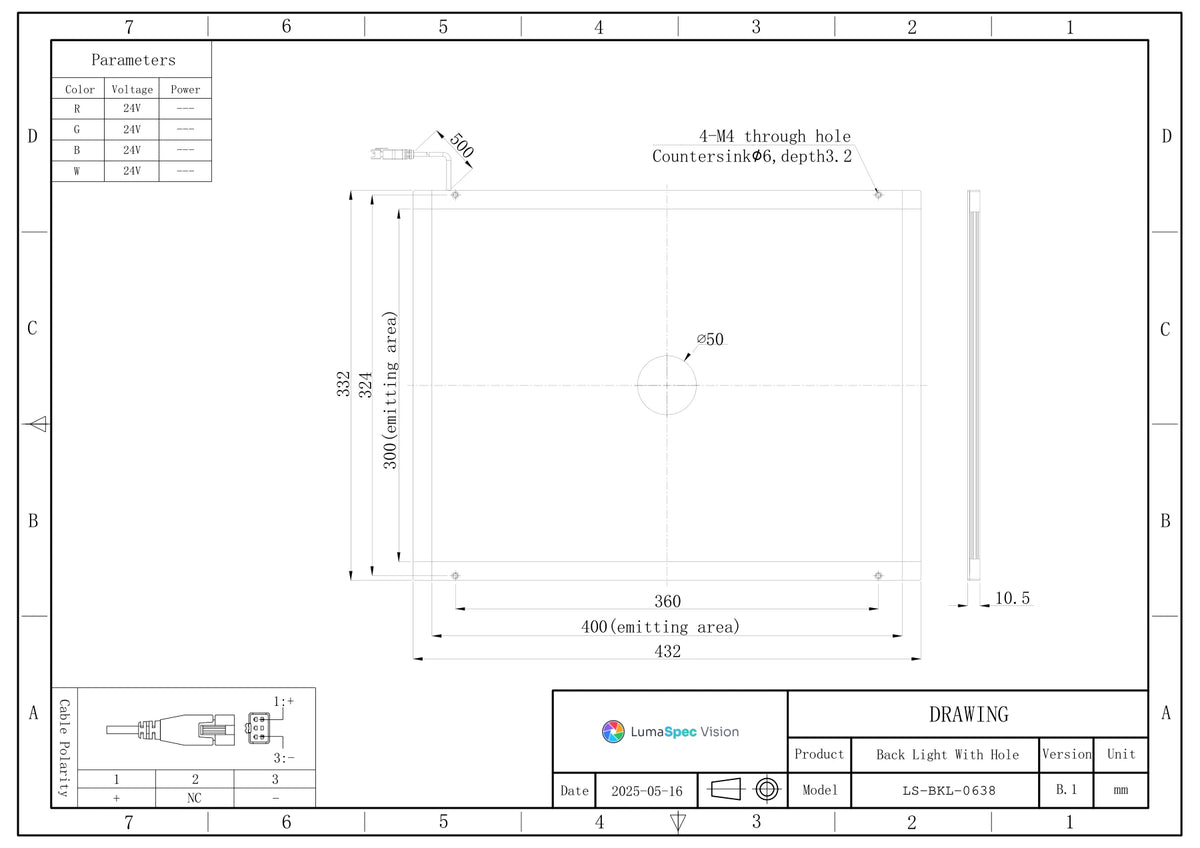 LS-BKL-0638 dimensions (mm)