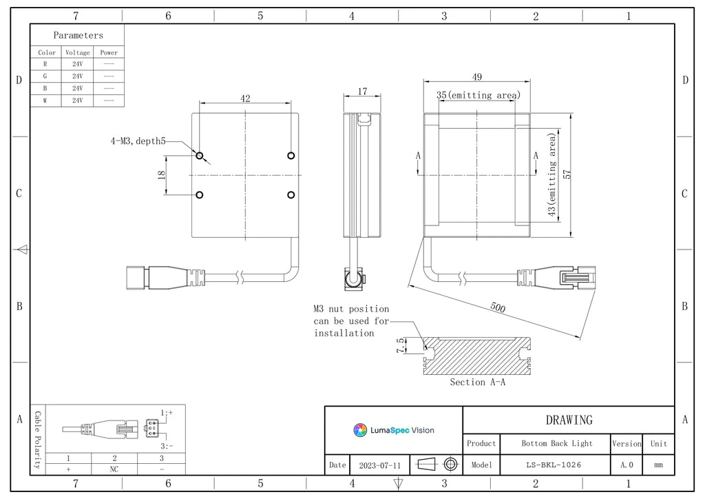 LS-BKL-1026 dimensions (mm)