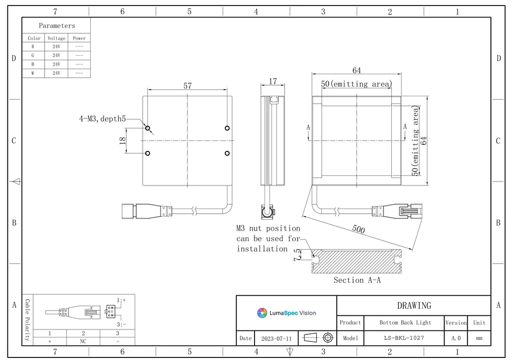 LS-BKL-1027 dimensions (mm)