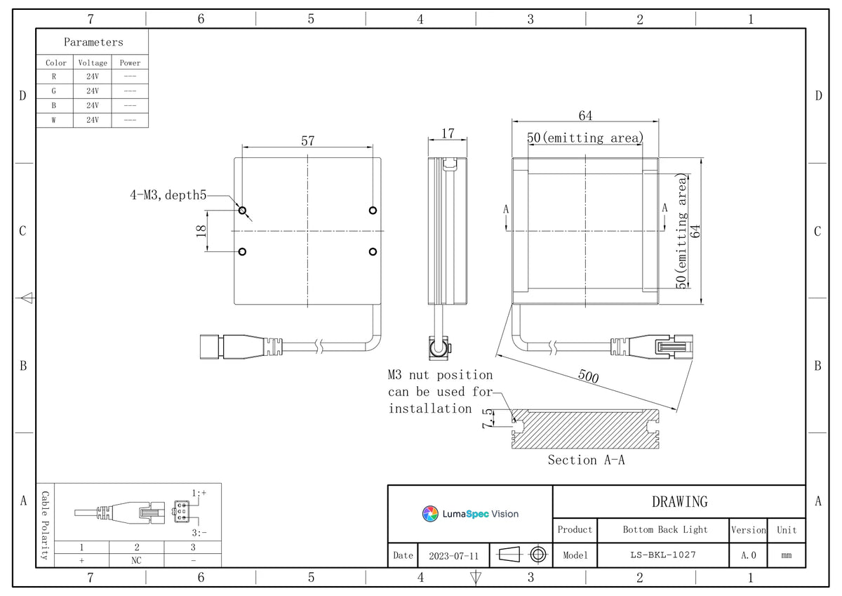 LS-BKL-1027 dimensions (mm)
